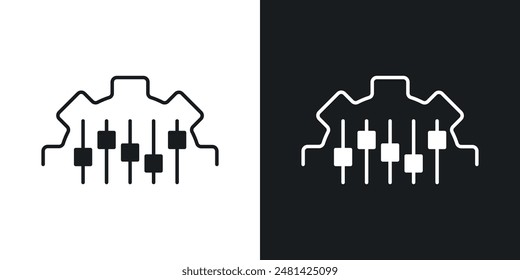 Mass customization vector icon set in black color.