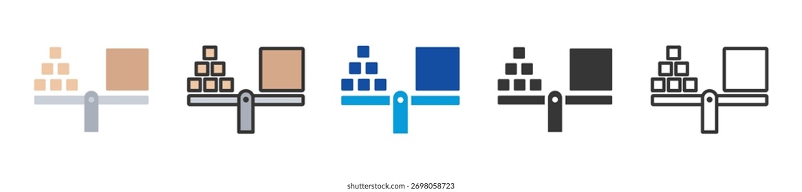 Conjunto de iconos de masa Estilo múltiple Varias colecciones