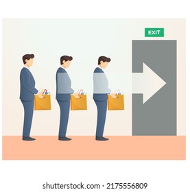 Mass Lay Off - Loss of Job - Employee moving out - Illustration as EPS 10 File