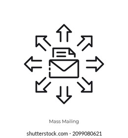 Mass Mailing icon. Outline style icon design isolated on white background