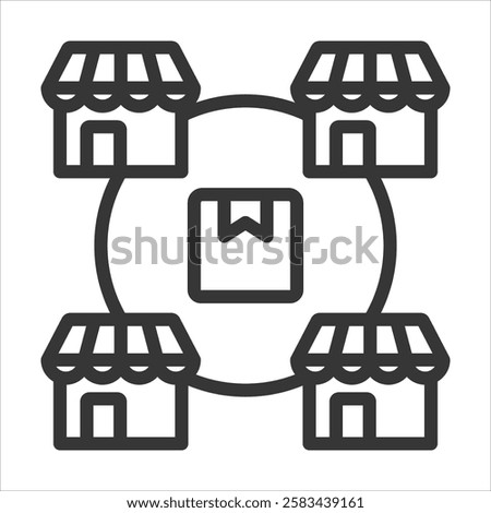 Mass Market Outline Icon Vector Illustration