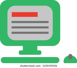 Mass media computer, illustration, vector on a white background.
