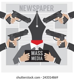 Mass Media Is The Hostage Vector Illustration