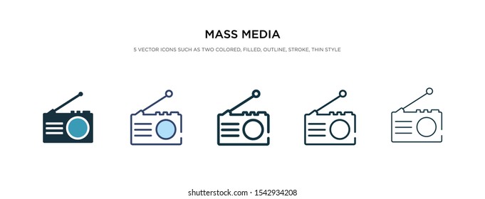 mass media icon in different style vector illustration. two colored and black mass media vector icons designed in filled, outline, line and stroke style can be used for web, mobile, ui