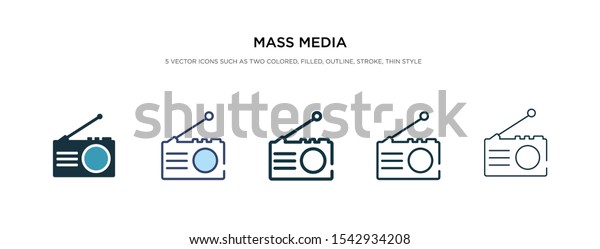 mass media\
icon in different style vector illustration. two colored and black\
mass media vector icons designed in filled, outline, line and\
stroke style can be used for web, mobile,\
ui