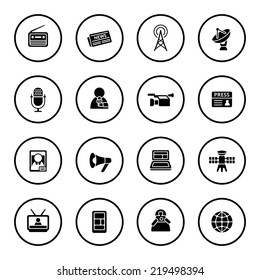 Mass media icon set