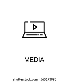 Mass media icon. Single high quality outline symbol for web design or mobile app. Thin line sign for design logo. Black outline pictogram on white background