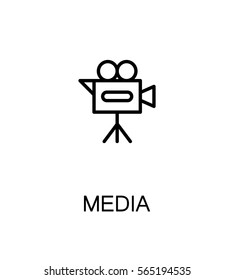 Mass media icon. Single high quality outline symbol for web design or mobile app. Thin line sign for design logo. Black outline pictogram on white background