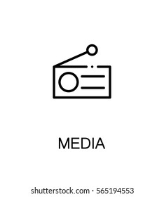 Mass media icon. Single high quality outline symbol for web design or mobile app. Thin line sign for design logo. Black outline pictogram on white background