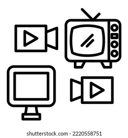 Imagen vectorial de icono de medios masivos. También se puede usar para aplicaciones web, aplicaciones móviles y medios impresos.