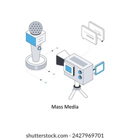 Mass Media isometric stock illustration. EPS File stock illustration