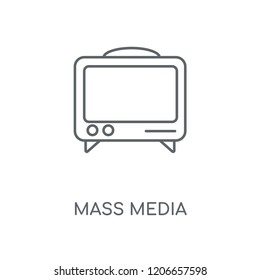 Mass media linear icon. Mass media concept stroke symbol design. Thin graphic elements vector illustration, outline pattern on a white background, eps 10.