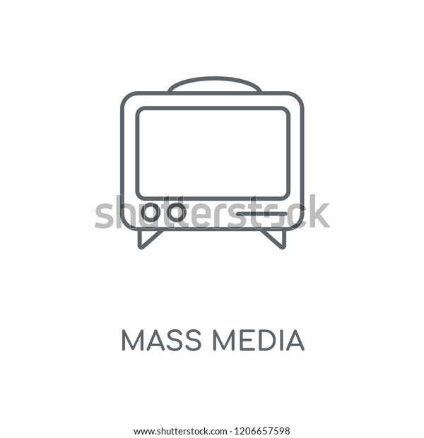 Mass media linear icon. Mass media\
concept stroke symbol design. Thin graphic elements vector\
illustration, outline pattern on a white background, eps\
10.
