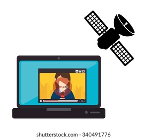 Mass media news graphic design with icons, vector illustration