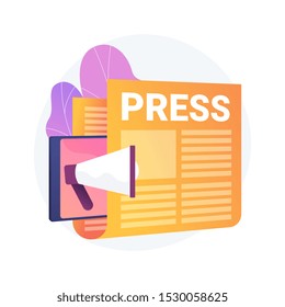 Mass media, press release. Newspaper publishing, daily news, propaganda idea. Tabloid with headline. Reportage, journalism design element. Vector isolated concept metaphor illustration - Shutterstock ID 1530058625