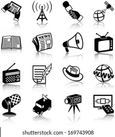 Mass media related icons/ silhouettes