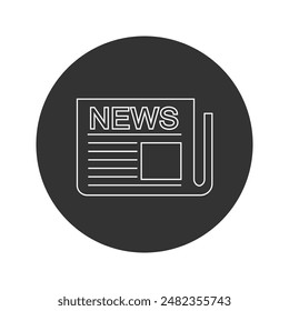 Mass media related line icon on background for graphic and web design. Creative illustration concept symbol for web or mobile app