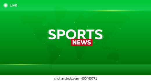 Mass Media. Sports News. Breaking News Banner. Live. Television Studio TV Show