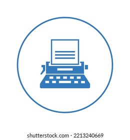 Mass media typewriter press icon | Circle version icon |