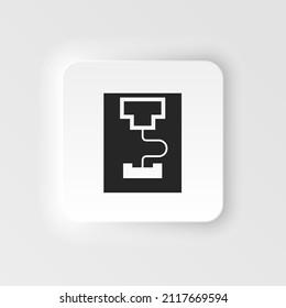 Mass production, 3d printer neumorphic style vector icon. Simple element illustration from UI concept. Mass production, 3d printer neumorphic style vector icon. Infographic concept