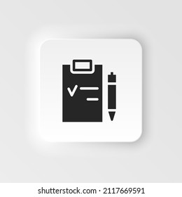 Mass production, clipboard neumorphic style vector icon. Simple element illustration from UI concept. Mass production, clipboard neumorphic style vector icon. Infographic concept