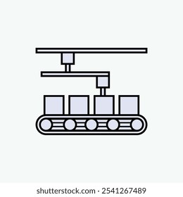 Mass Production Icon. Factory Outlet, Manufacture Products.  