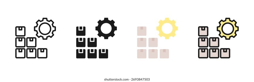 Paquete de iconos de producción en masa en varios estilos