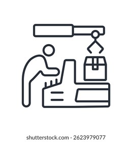 ícone de produção em massa. vetor.Sinal editável de estilo traço.linear para usar design da Web,ilustração logo.Symbol.