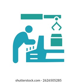 mass production icon. vector.Editable stroke.linear style sign for use web design,logo.Symbol illustration.