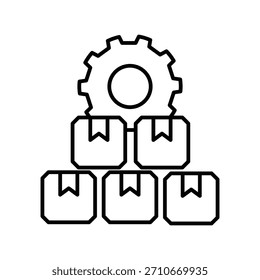 Icono de producción en masa con fondo blanco Ilustración de stock de Vector