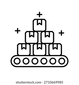 Icono de producción en masa con fondo blanco Ilustración de stock de Vector