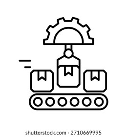 Icono de producción en masa con fondo blanco Ilustración de stock de Vector