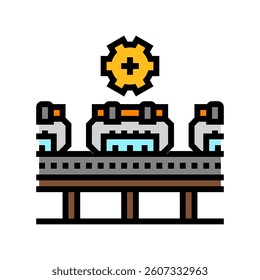 mass production line industry color icon vector. mass production line industry sign. isolated symbol illustration