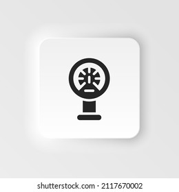 Mass production, meter neumorphic style vector icon. Simple element illustration from UI concept. Mass production, meter neumorphic style vector icon. Infographic concept