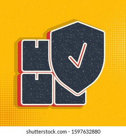 Mass production, package pop art, retro icon. Vector illustration of pop art