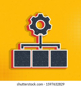 Mass production, process pop art, retro icon. Vector illustration of pop art