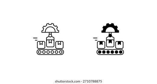 Icono de conjunto de producción en masa con fondo blanco Ilustración de stock de Vector