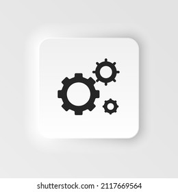 Mass production, settings neumorphic style vector icon. Simple element illustration from UI concept. Mass production, settings neumorphic style vector icon. Infographic concept