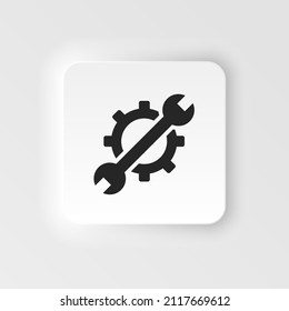 Mass production, settings neumorphic style vector icon. Simple element illustration from UI concept. Mass production, settings neumorphic style vector icon. Infographic concept