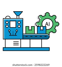 Mass Production and Supply Chain Ai Vector Icon Design
