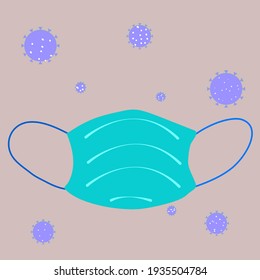 Mass protection vector illustration from COVID
