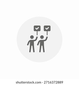 Vector de signo de icono de protesta masiva