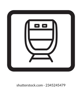 Mass Rapid Ttransit of train icon, Simple illustration of Public Transport Related Vector Line Icons. Modern transportation icon with simple line design isolated on white background.