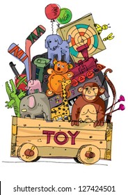 mass of toys - cartoon