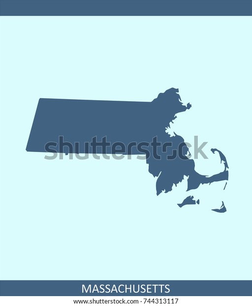 Massachusets State Usa Map Vector Outline Stock Vector (Royalty Free ...