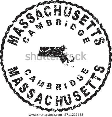 Massachusetts Cambridge Round Seal Map Design