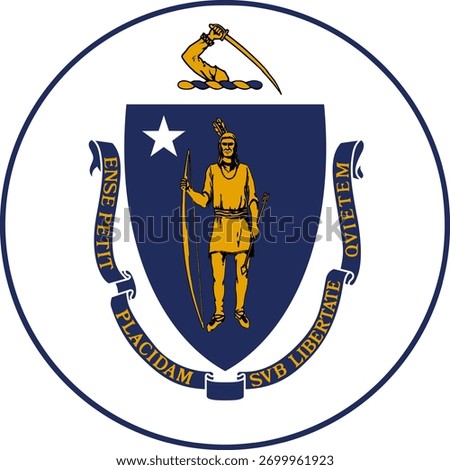 Massachusetts Circle Flag, Massachusetts Flag Icon