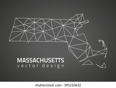 Massachusetts contour vector map