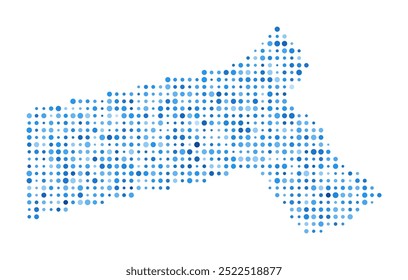 Massachusetts Dot Map. Us State Digital Style Shape. Massachusetts vector image. Us State shape blue circular dots. Awesome vector illustration.