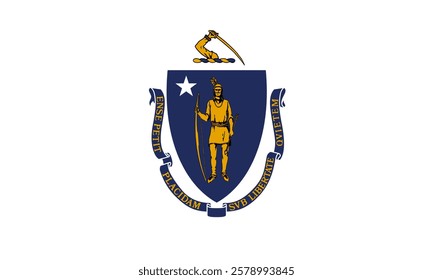 Massachusetts Flag, Flag of Massachusetts, USA